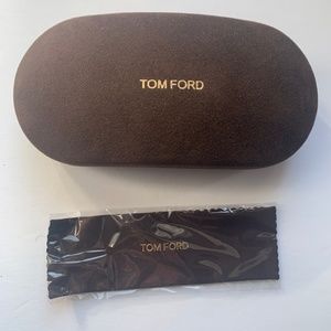 Tom Ford 2 Piece Set:  Hard Sunglass Case with Cloth